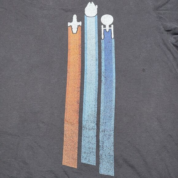 Sci-Fi Franchise SS Grey Tee "Firefly, Star Wars & Star Trek" - Size XL - Picture 2 of 5